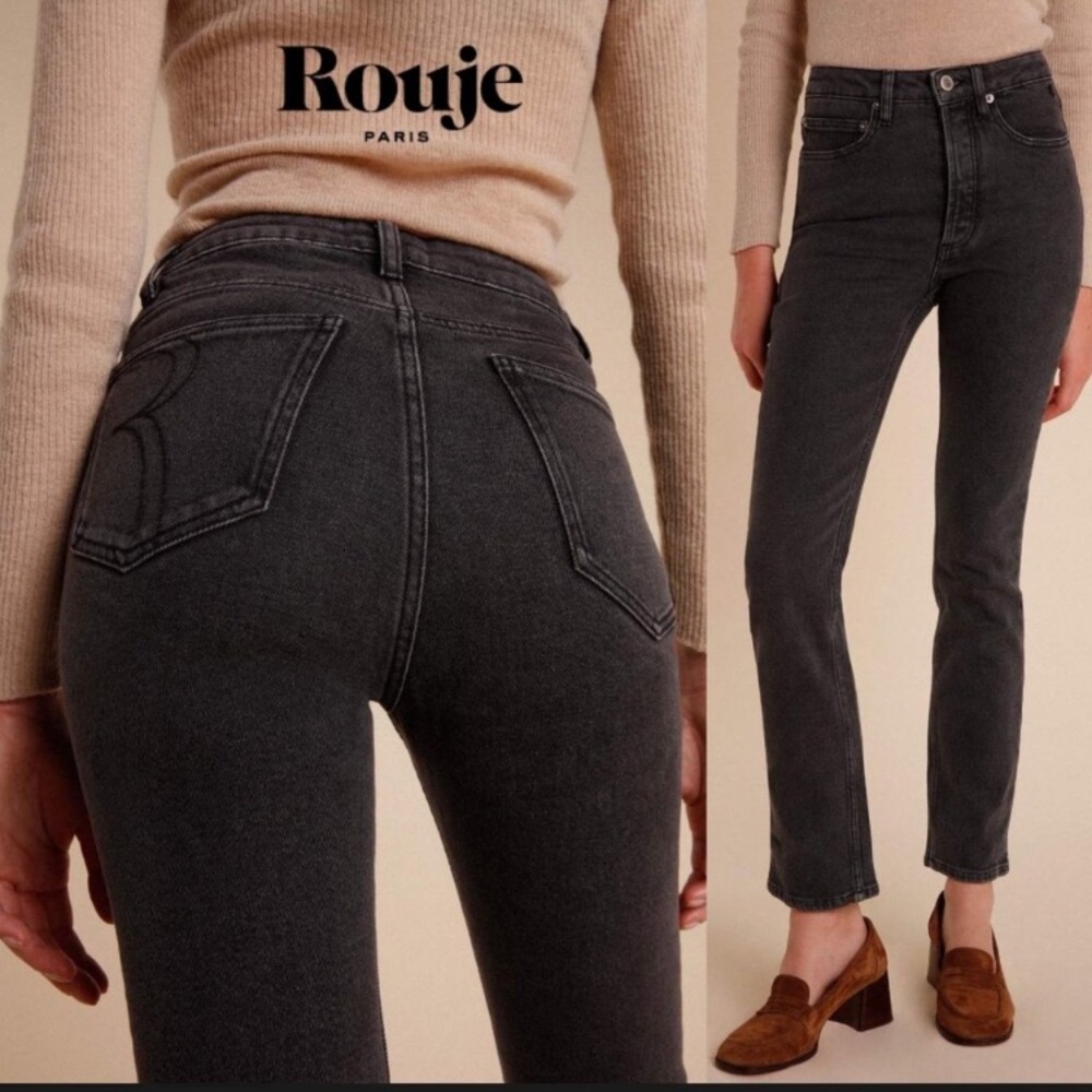 Rouje High Rise Women Jeans in Dark Gray Size 27